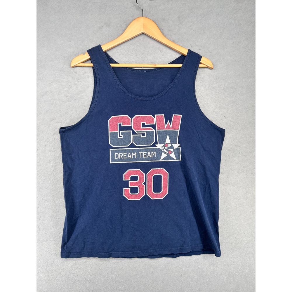 Golden State Warriors Stephen Curry 30 GSW Dream Team Tank Top Navy Blue Mens L